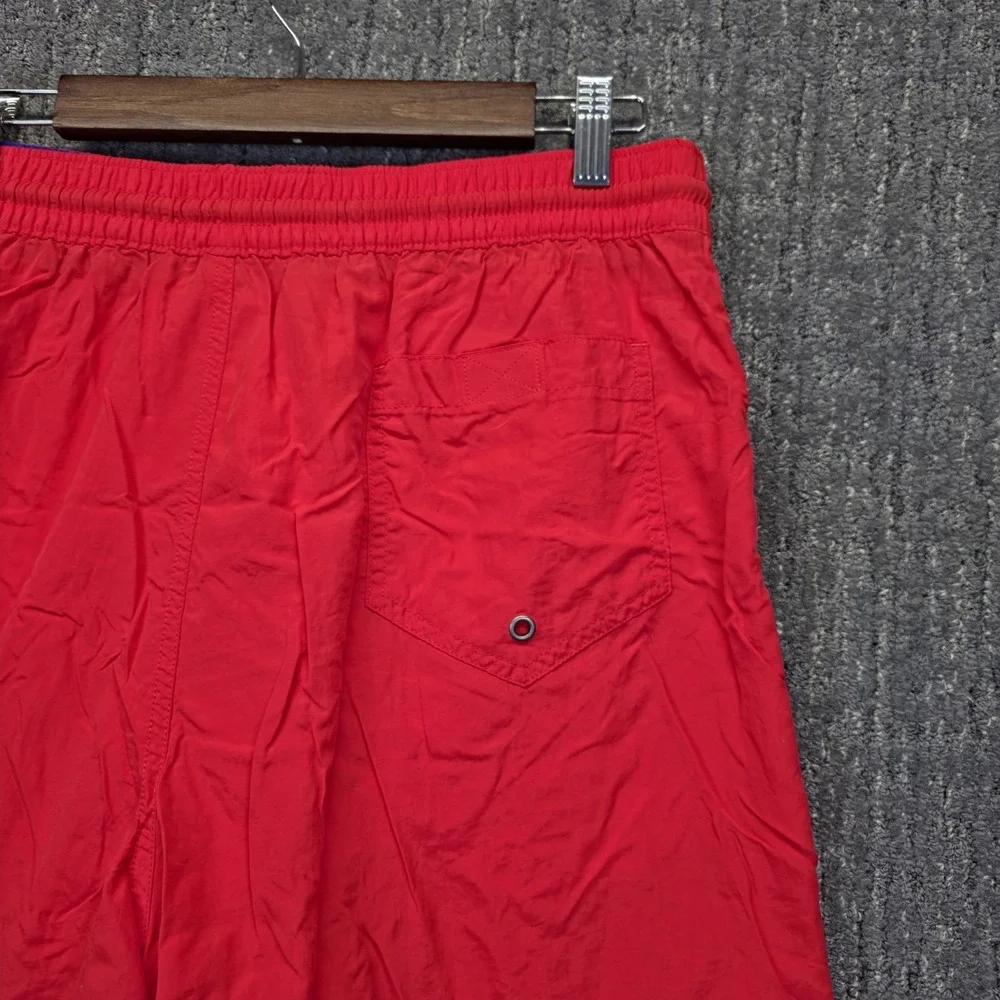 Vintage Polo Ralph Lauren Swim Trunks Men Large Red Nylon Pony Volley Shorts 90s